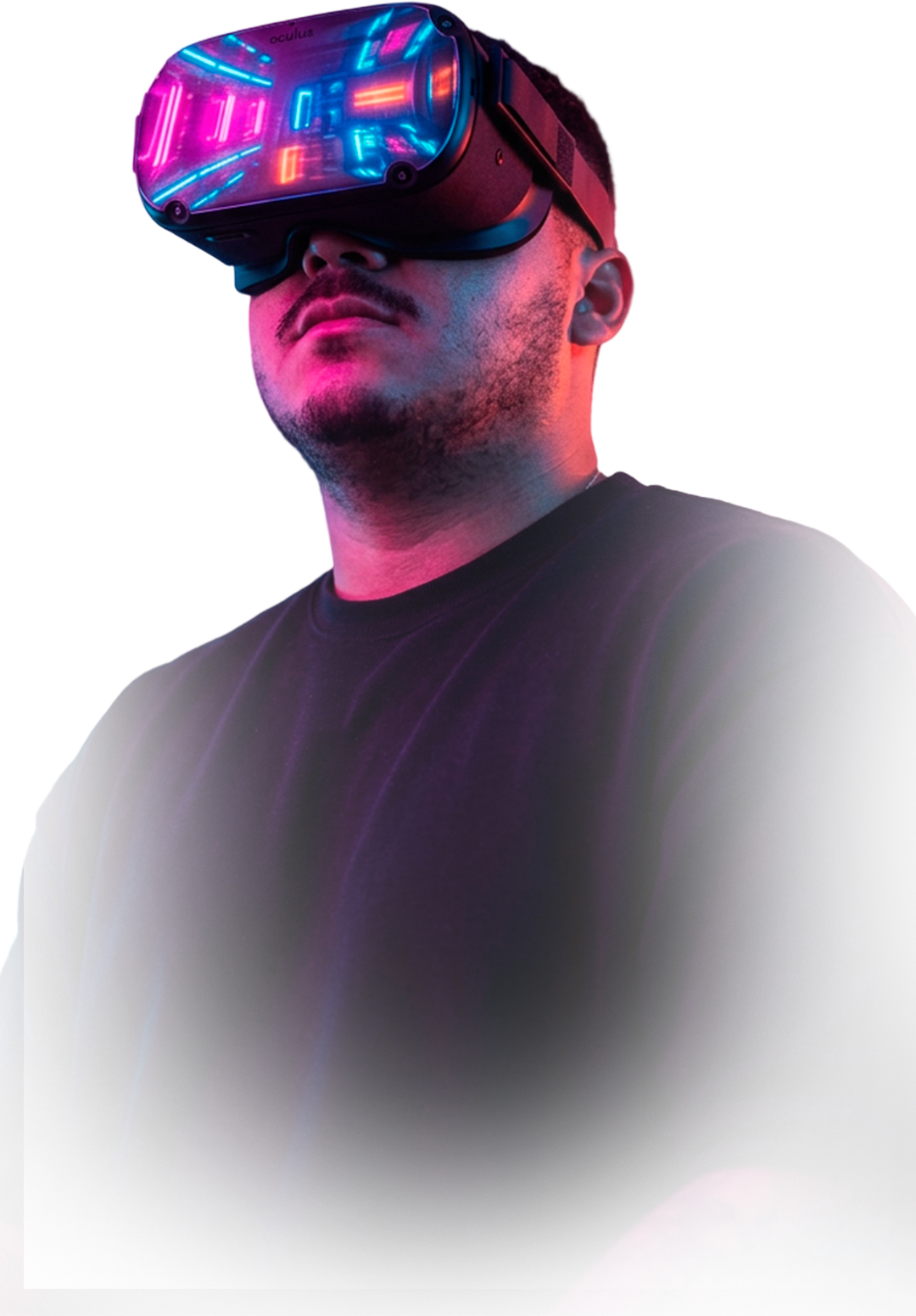 Bruno Moura usando oculus em visual neon